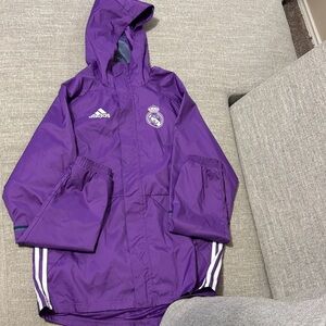 Adidas Kids Purple Raincoat with Hood